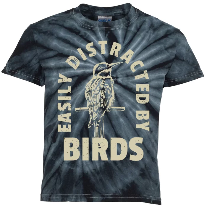 Easily Distracted By Birds Kids Tie-Dye T-Shirt