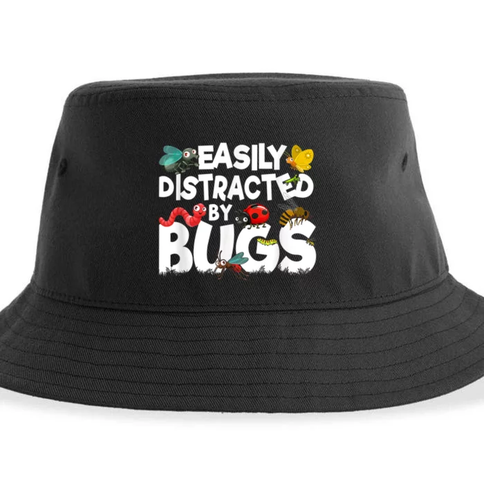 Easily Distracted By Bugs Insect Science Bug Sustainable Bucket Hat