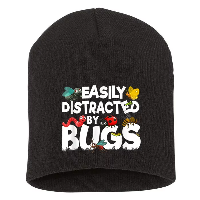 Easily Distracted By Bugs Insect Science Bug Short Acrylic Beanie