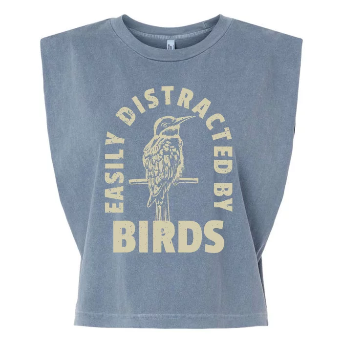 Easily Distracted By Birds Garment-Dyed Women's Muscle Tee