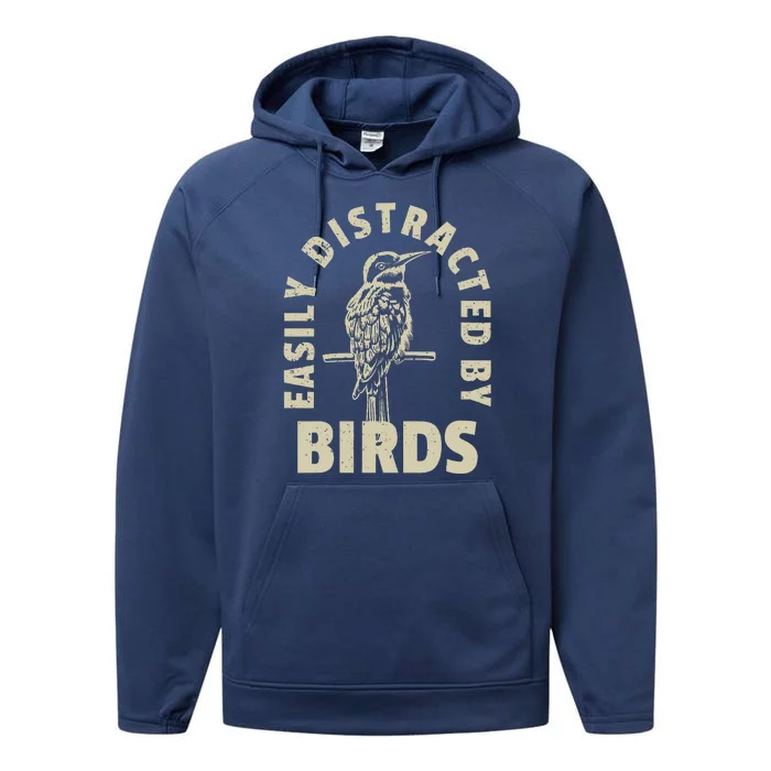 Easily Distracted By Birds Performance Fleece Hoodie