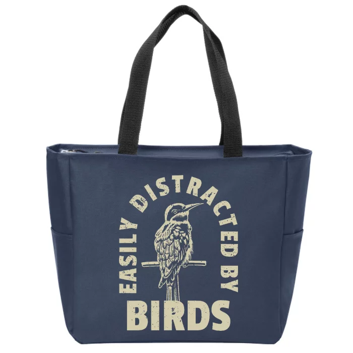 Easily Distracted By Birds Zip Tote Bag