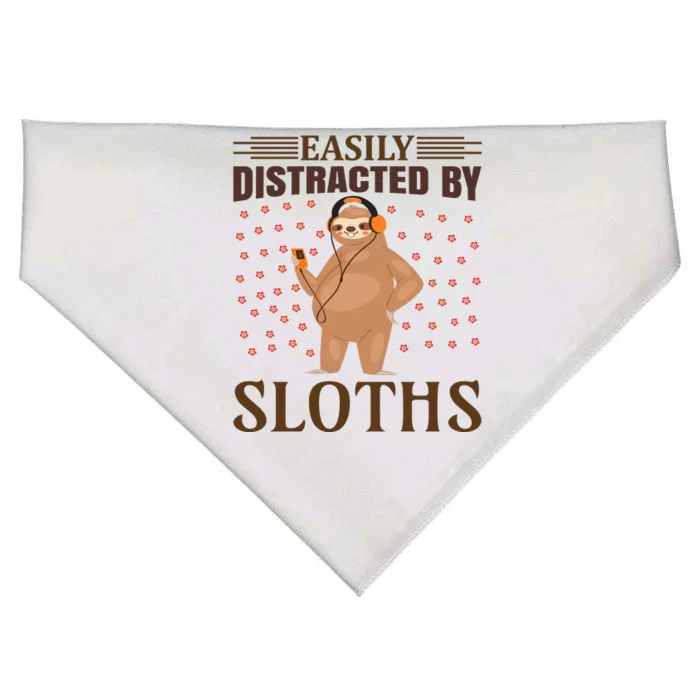 Eaisly Distracted By Sloths USA-Made Doggie Bandana