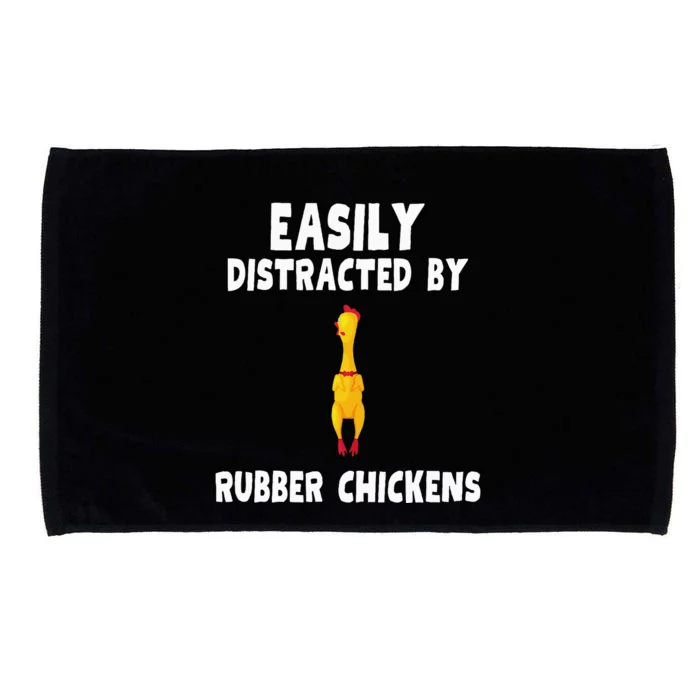 Easily Distracted By Rubber Chickens Microfiber Hand Towel