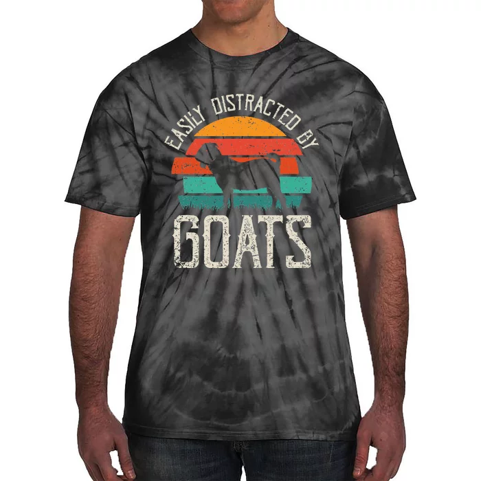 Easily Distracted By Goats Funny Jokes Sarcastic Tie-Dye T-Shirt