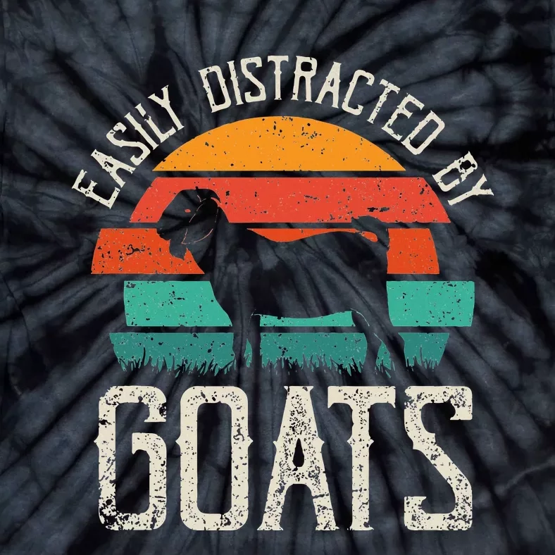 Easily Distracted By Goats Funny Jokes Sarcastic Tie-Dye T-Shirt