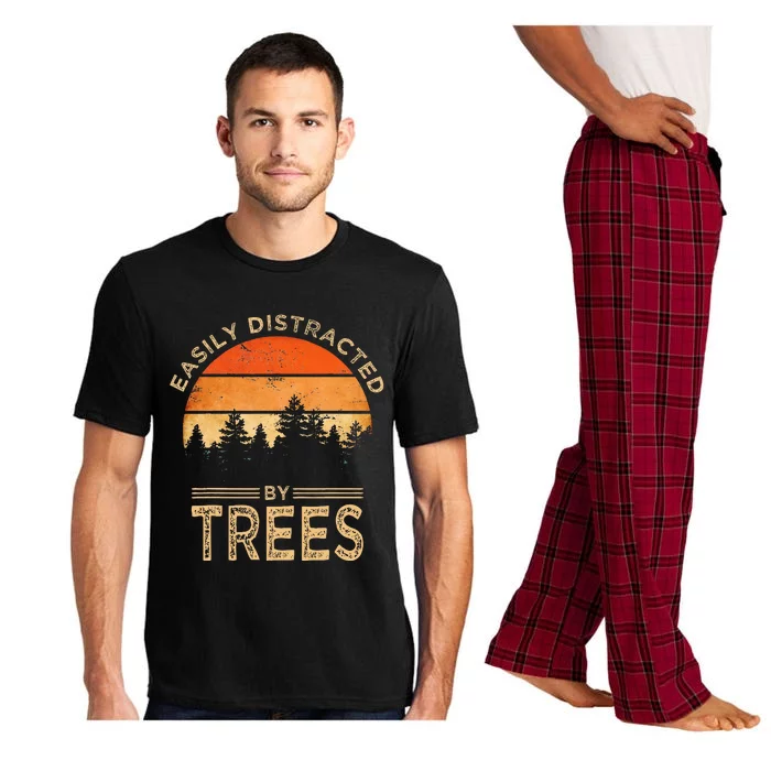 Easily Distracted By Trees Vintage Funny Tree Pajama Set