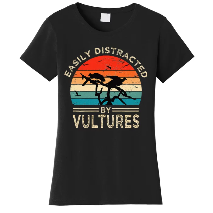 Easily Distracted By Vultures Vintage Funny Vulture Women's T-Shirt