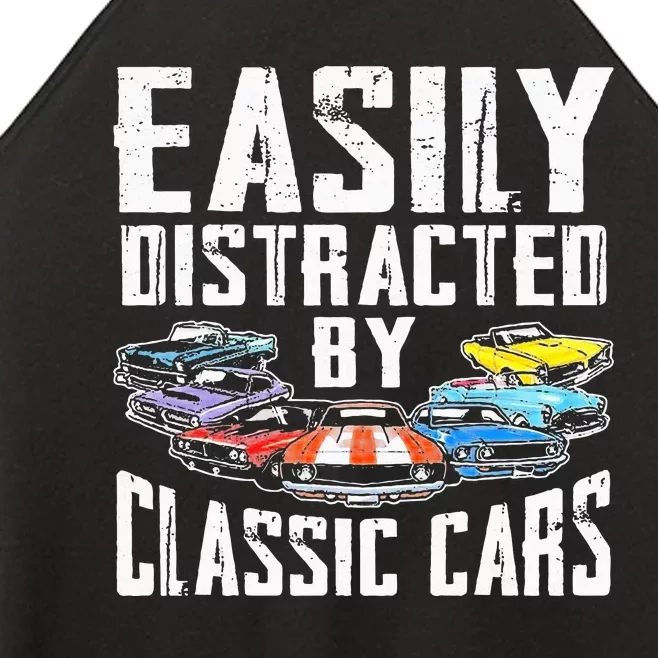 Easily Distracted By Classic Cars Women’s Perfect Tri Rocker Tank