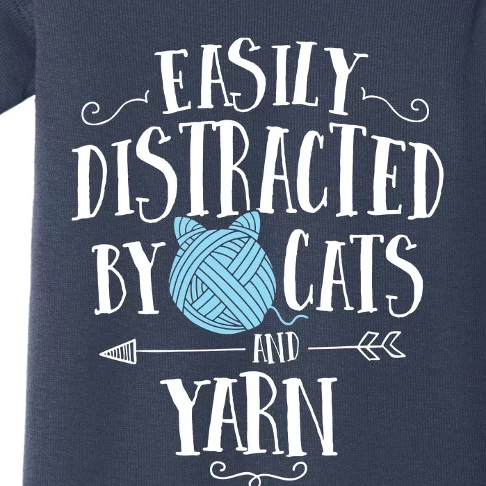 Easily Distracted By Cats And Yarn Knitting Yarn Crochet Baby Bodysuit