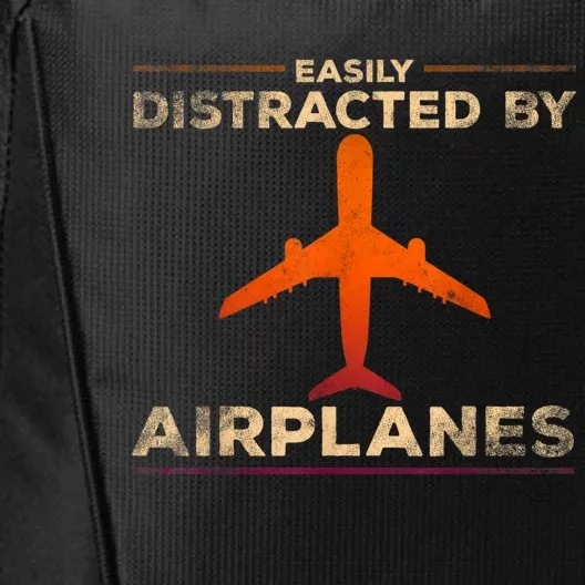 Easily Distracted By Airplanes Airplane Lover Aviation City Backpack