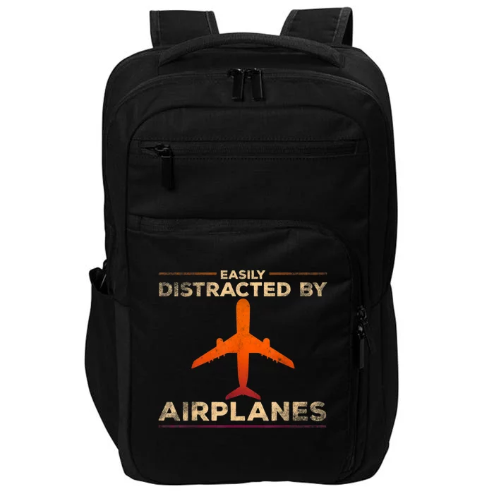 Easily Distracted By Airplanes Airplane Lover Aviation Impact Tech Backpack