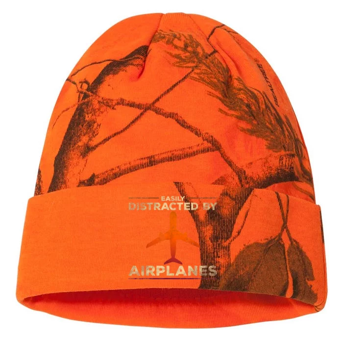 Easily Distracted By Airplanes Airplane Lover Aviation Kati - 12in Camo Beanie