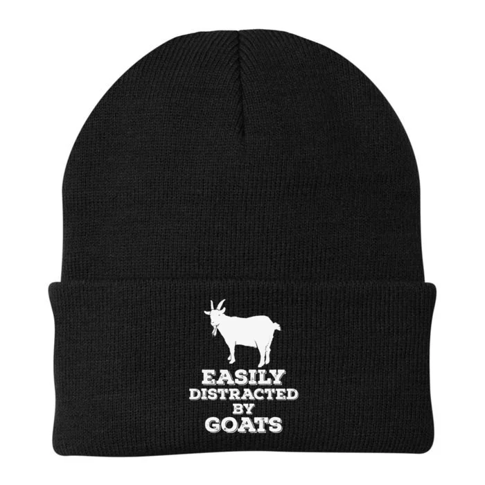 EASILY DISTRACTED BY GOATS FUNNY FATHER'S DAY GIFT Knit Cap Winter Beanie