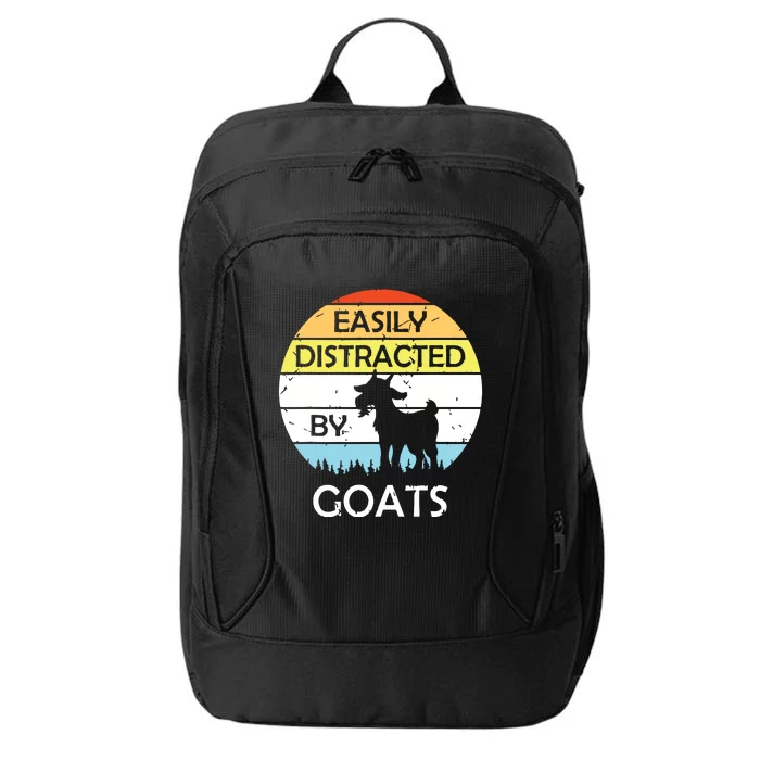 Easily Distracted By Goats Retro Vintage Funny Goat Lover City Backpack