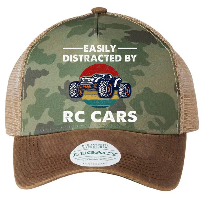 Easily Distracted By RC Cars RC Car Racing Lover Enthusiasts Legacy Tie Dye Trucker Hat