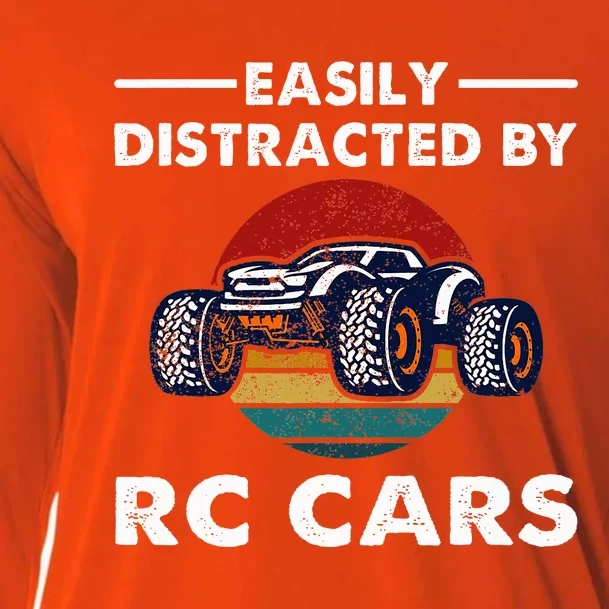 Easily Distracted By RC Cars RC Car Racing Lover Enthusiasts Cooling Performance Long Sleeve Crew