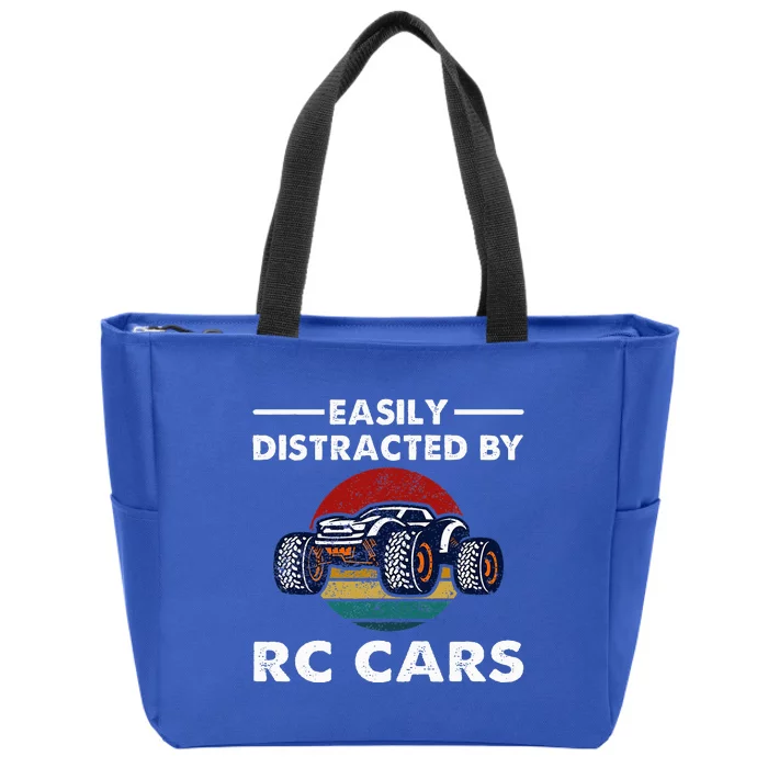 Easily Distracted By RC Cars RC Car Racing Lover Enthusiasts Zip Tote Bag