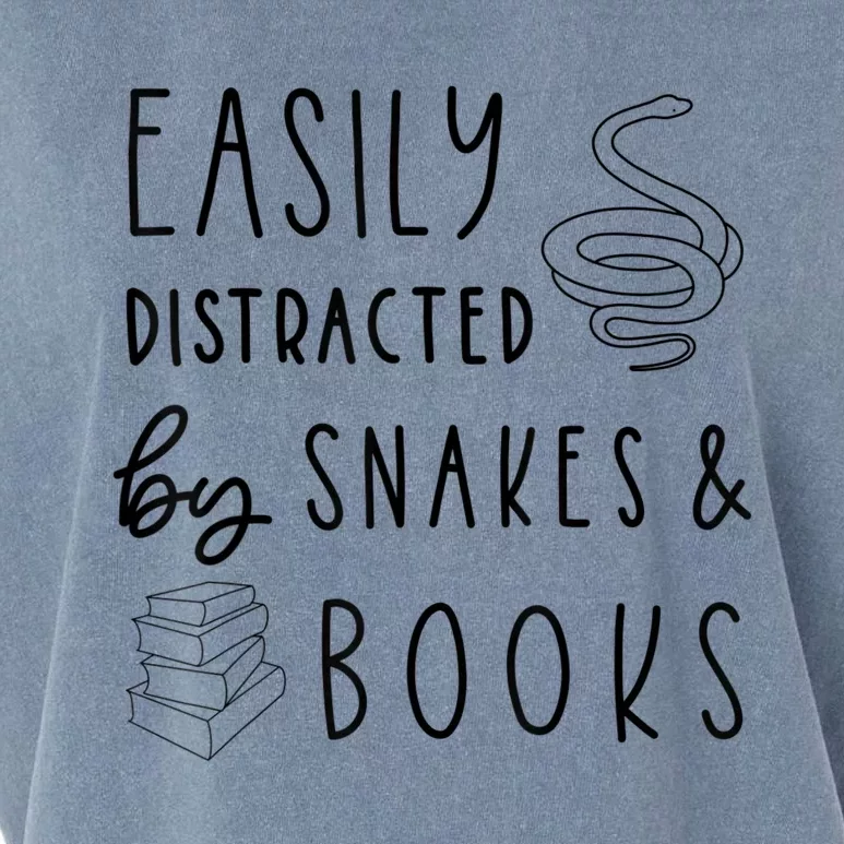 Easily Distracted By Snakes & Book Garment-Dyed Women's Muscle Tee