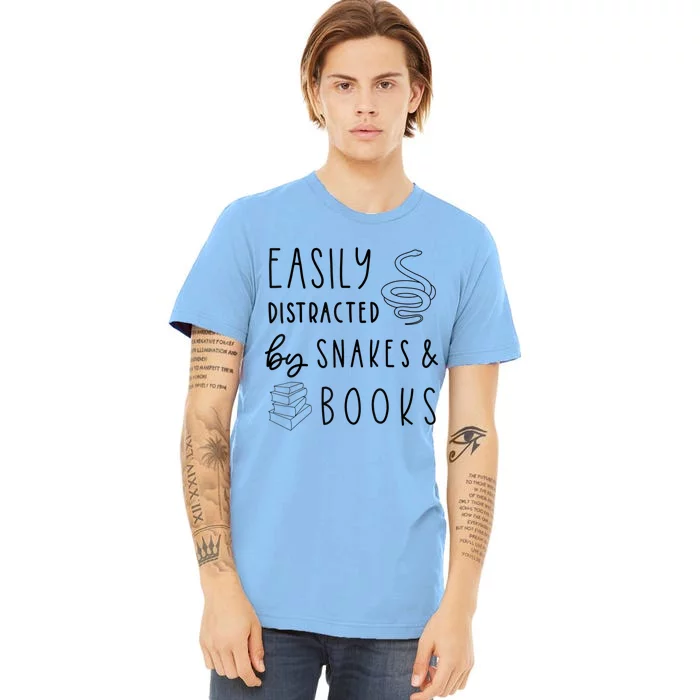 Easily Distracted By Snakes & Book Premium T-Shirt