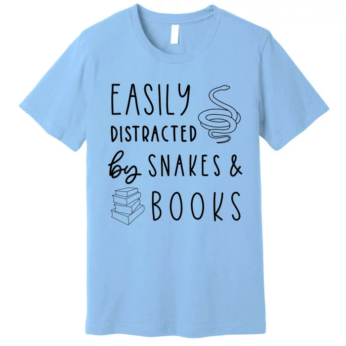 Easily Distracted By Snakes & Book Premium T-Shirt