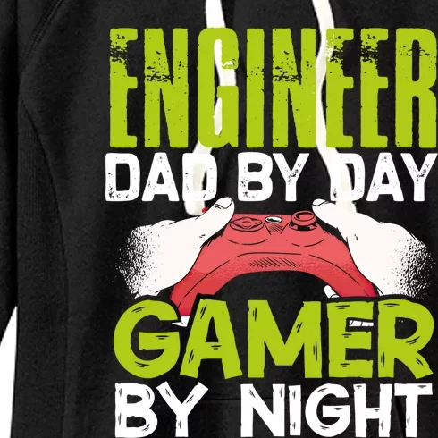 Engineer Dad By Day Gamer By Night Fun Gamer Daddy Geek Gift Women's Fleece Hoodie