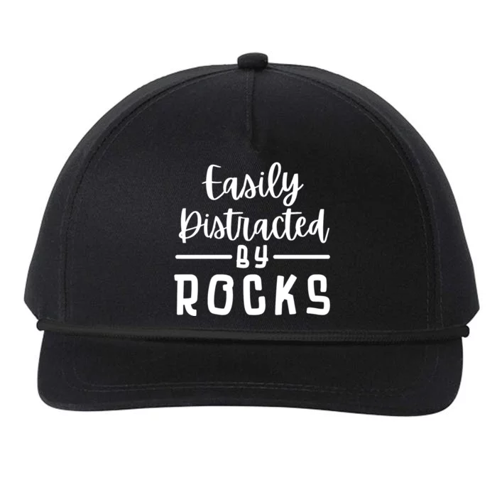 Easily Distracted By Rocks Geology Collecting Lovers Snapback Five-Panel Rope Hat