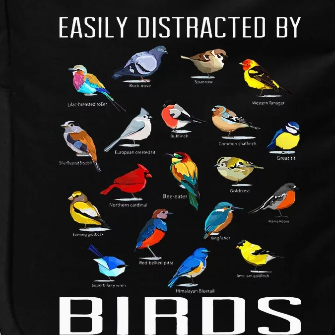 Easily Distracted By Birds Birdwatching Lover Birdwatcher Impact Tech Backpack