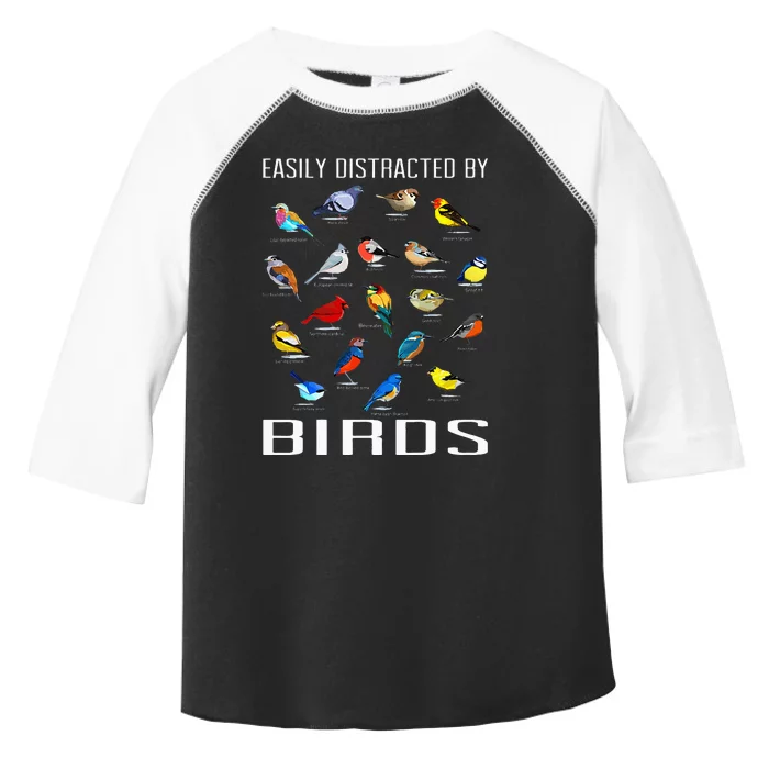 Easily Distracted By Birds Birdwatching Lover Birdwatcher Toddler Fine Jersey T-Shirt