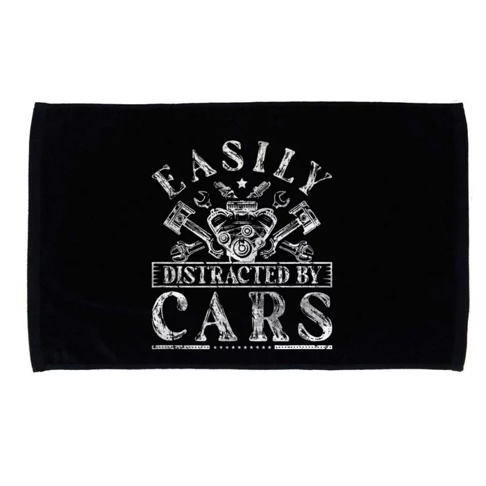 Easily Distracted By Cars Auto Mechanic Microfiber Hand Towel