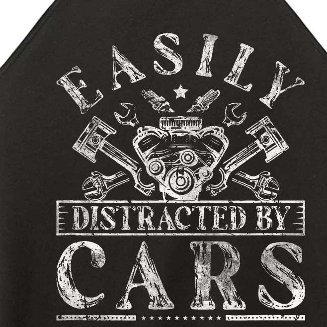 Easily Distracted By Cars Auto Mechanic Women’s Perfect Tri Rocker Tank