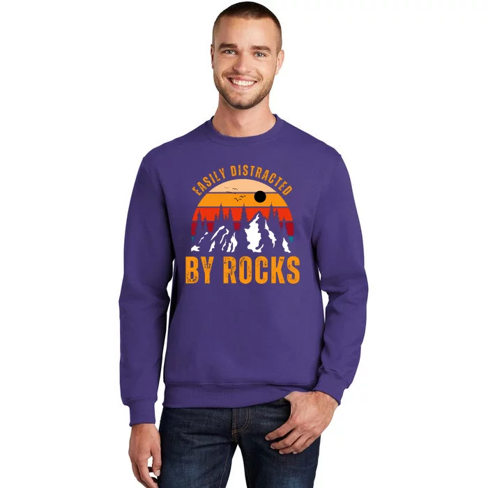 Easily Distracted By Rocks Vintage Funny Rocks Sweatshirt