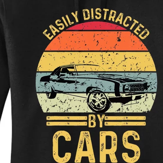 Easily Distracted By Cars Automobile Car Lover Women's Pullover Hoodie