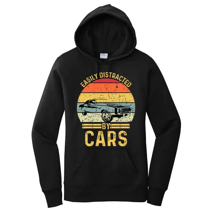 Easily Distracted By Cars Automobile Car Lover Women's Pullover Hoodie