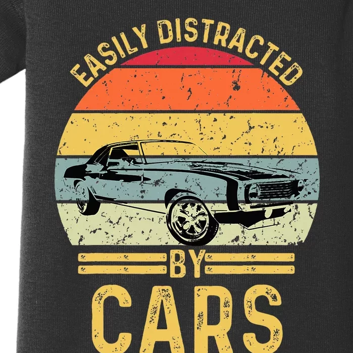 Easily Distracted By Cars Automobile Car Lover Baby Bodysuit