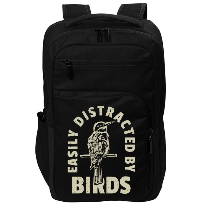 Easily Distracted By Birds Bird Cage Vintage Distress Impact Tech Backpack