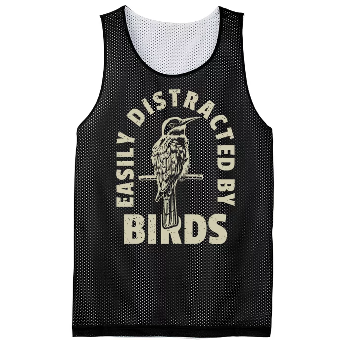 Easily Distracted By Birds Bird Cage Vintage Distress Mesh Reversible Basketball Jersey Tank