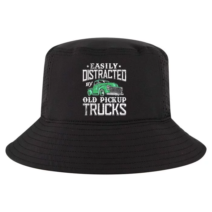 Easily Distracted By Old Pickup Trucks Cute Trucker Cool Comfort Performance Bucket Hat