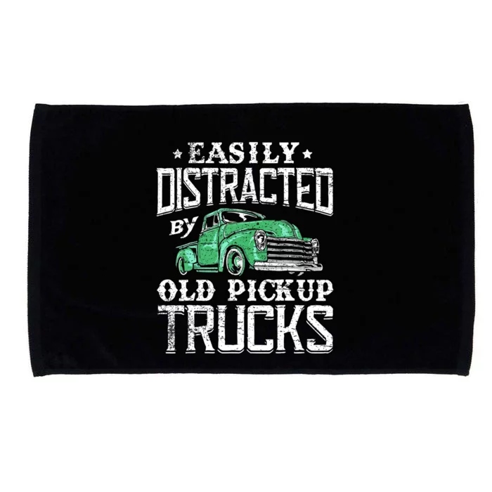 Easily Distracted By Old Pickup Trucks Cute Trucker Microfiber Hand Towel