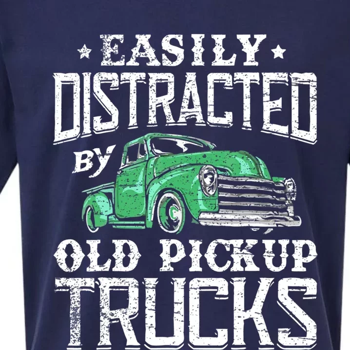 Easily Distracted By Old Pickup Trucks Cute Trucker Sueded Cloud Jersey T-Shirt