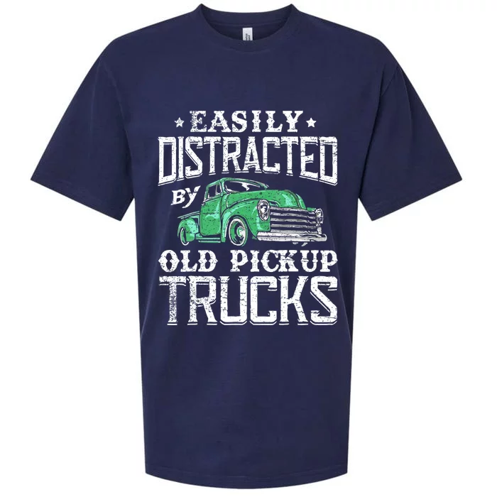 Easily Distracted By Old Pickup Trucks Cute Trucker Sueded Cloud Jersey T-Shirt