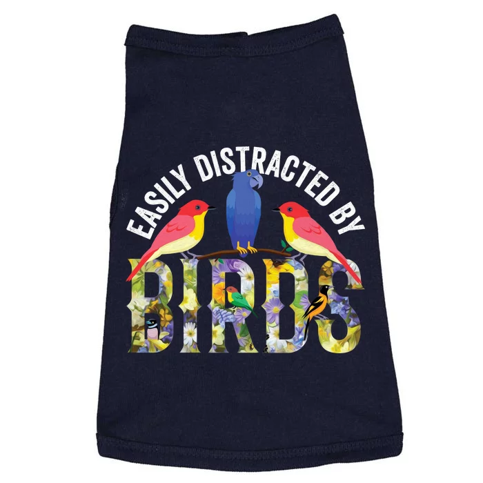 Easily Distracted By Birds Funny Bird Wtahers Doggie Tank