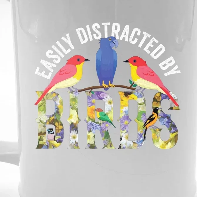 Easily Distracted By Birds Funny Bird Wtahers Front & Back Beer Stein