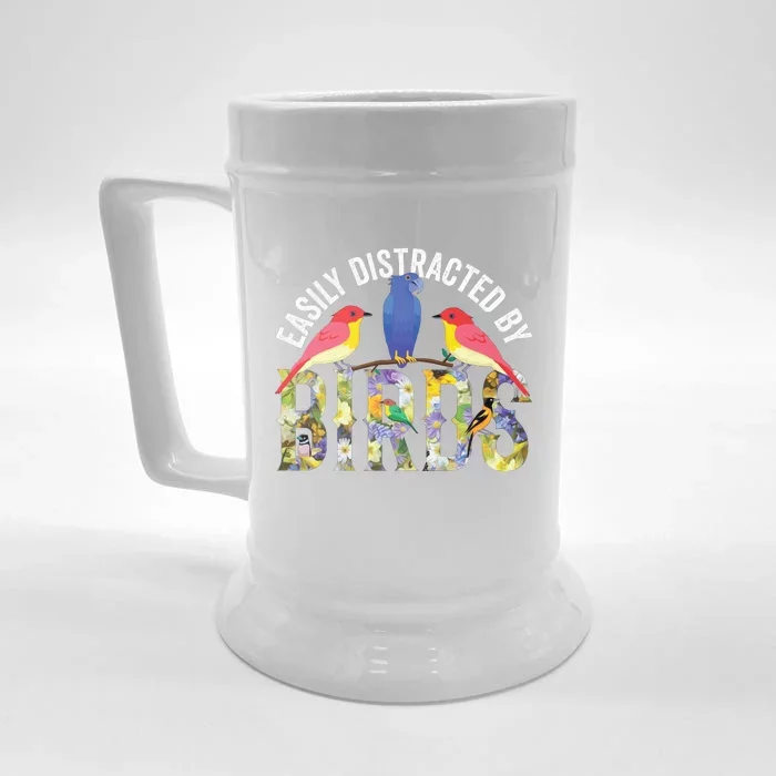 Easily Distracted By Birds Funny Bird Wtahers Front & Back Beer Stein