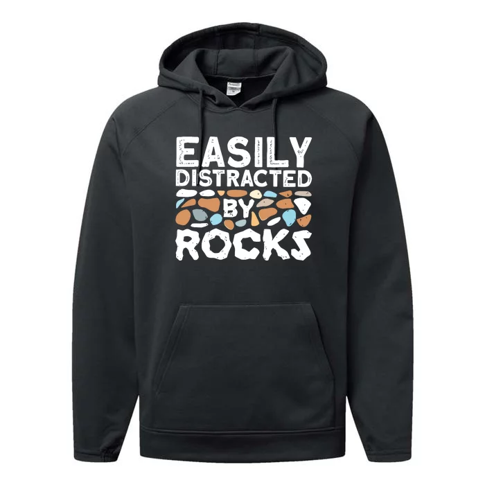 Easily Distracted By Rock Vintage Performance Fleece Hoodie