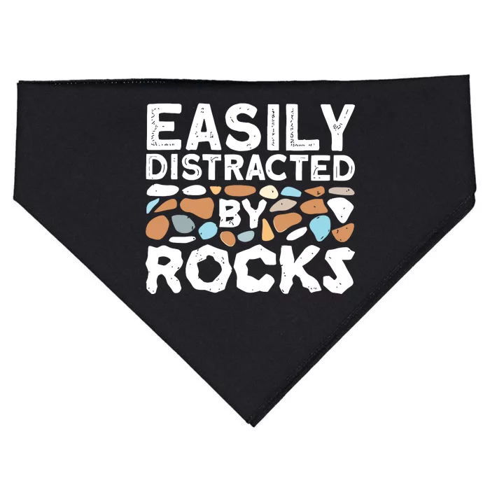 Easily Distracted By Rock Vintage USA-Made Doggie Bandana