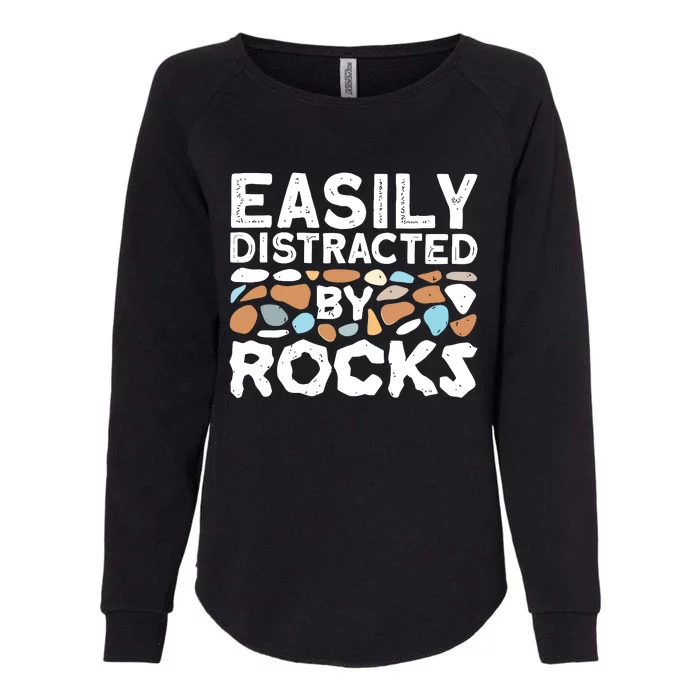 Easily Distracted By Rock Vintage Womens California Wash Sweatshirt