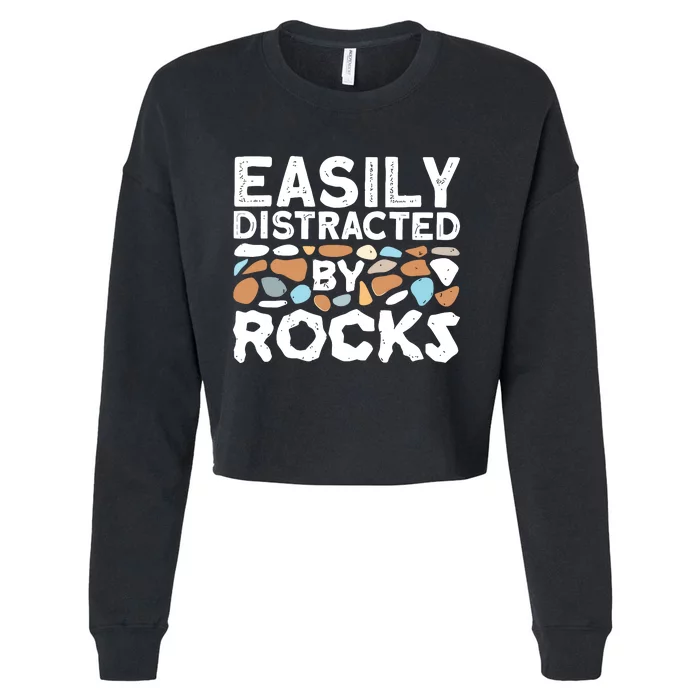 Easily Distracted By Rock Vintage Cropped Pullover Crew