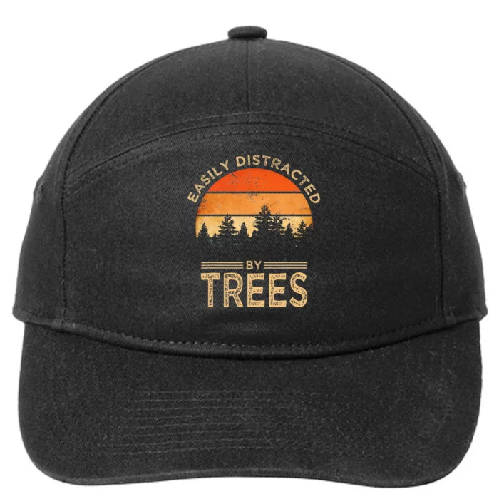 Easily Distracted By Trees Vintage 7-Panel Snapback Hat