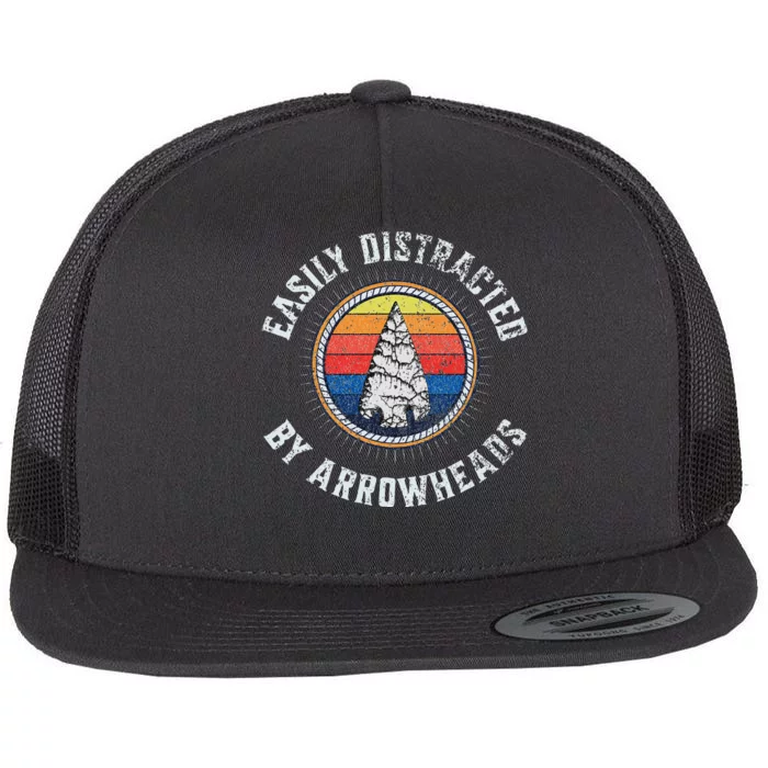 Easily Distracted By Arrowheads Fun Design Flat Bill Trucker Hat